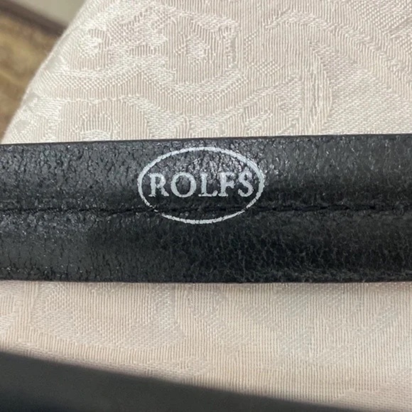 LN ROLFS black leather belt, size 38" length - Picture 2 of 5
